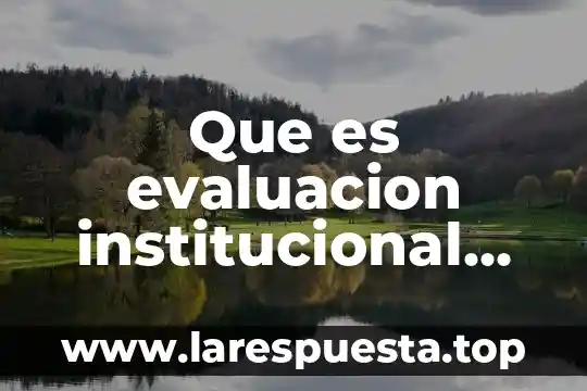 Que es evaluacion institucional y por niveles 5 Que es evaluacion institucional redalyc