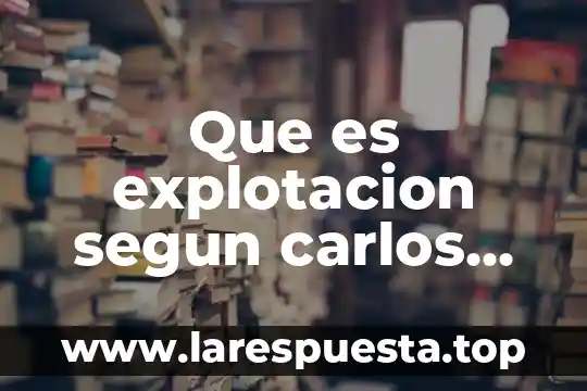 Que es explotacion segun carlos marx