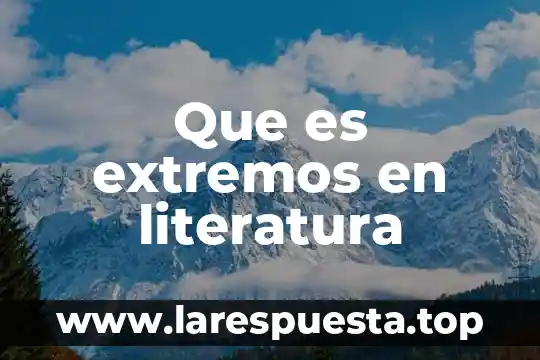 Que es amplificacion en literatura 8 Que es extremos en literatura