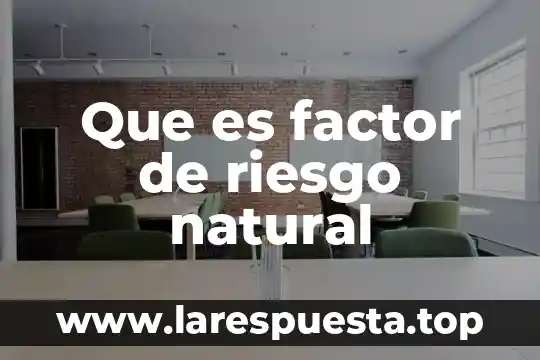 Que es un punto de riesgo 6 Que es factor de riesgo natural