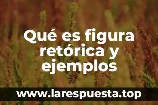 Qué es figura retórica y ejemplos