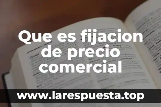 Según autores que es precio 8 Que es fijacion de precio comercial