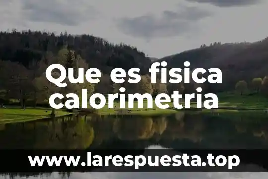 Que es fisica calorimetria