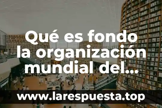 Qué es fondo la organización mundial del comercio