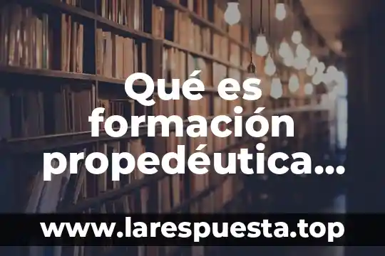 Qué es formación propedéutica literatura iberoamericana