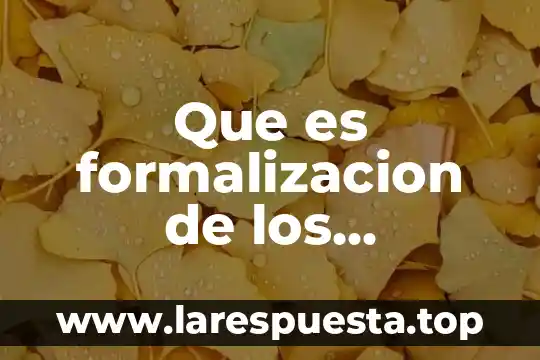 Mecanismos de calidad que es 5 Que es formalizacion de los mecanismos macroeconomicos