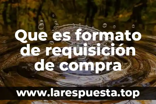 Que es formato rústico 4 Que es formato de requisición de compra