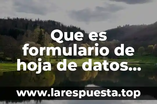 Que es una hoja de informacion 7 Que es formulario de hoja de datos en access