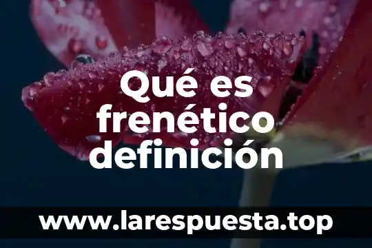 Qué es frenético definición