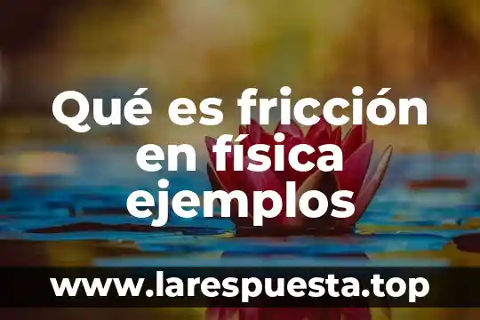 Qué es fricción en física ejemplos
