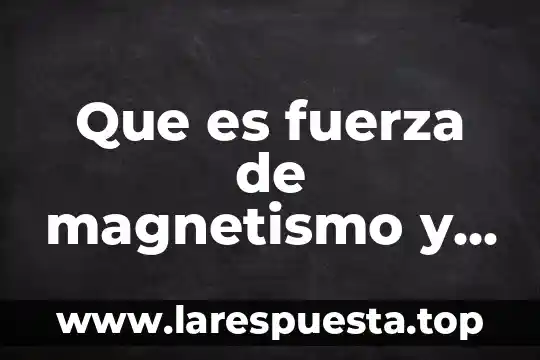 Magnetismo que es una 6 Que es fuerza de magnetismo y rozamiento
