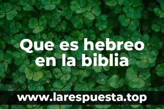 Que es un prodigio en la biblia 8 Que es hebreo en la biblia