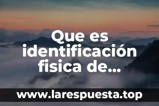Que es identificación fisica de equipo