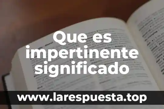 Que es impertinente significado