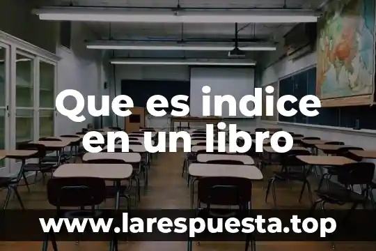 Que es indice en un libro
