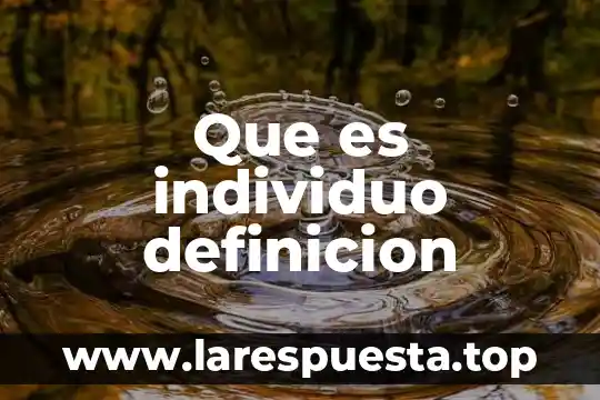 Que es individuo definicion