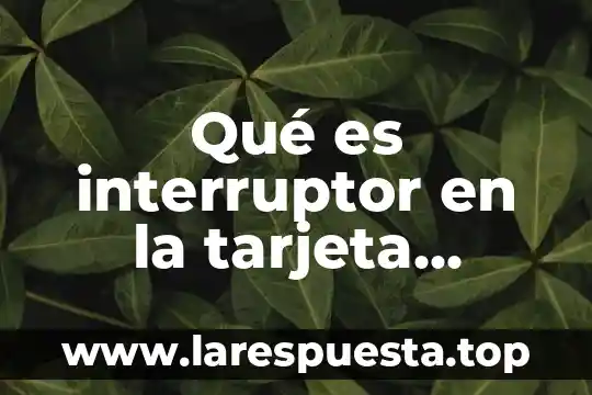 Qué es interruptor en la tarjeta madre