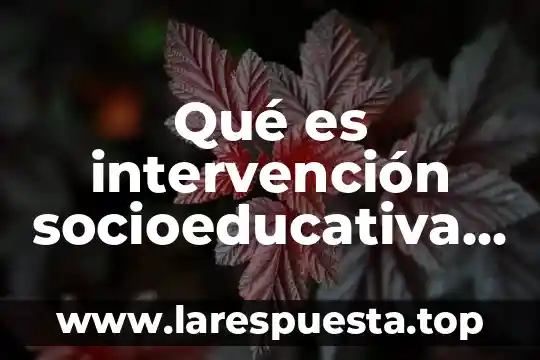 Qué es intervención socioeducativa según Cruz Pérez la intervención educativa