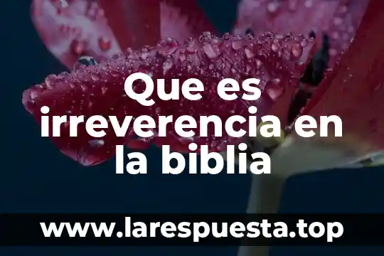 Biblia que es el hades 3 Que es irreverencia en la biblia