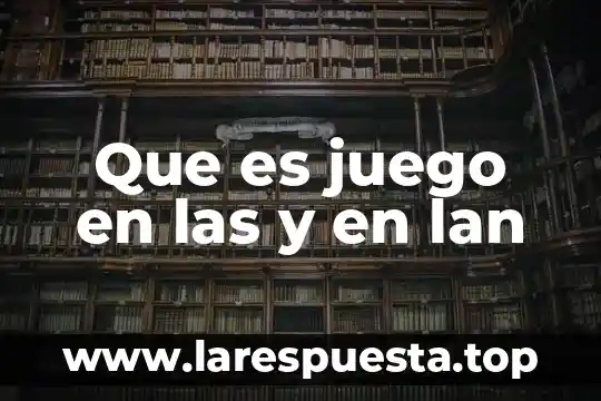 Que es juego en las y en lan