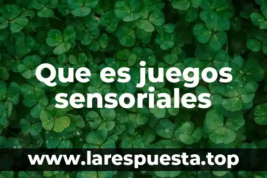 Juegos para explicar que es la ciencia 5 Que es juegos sensoriales