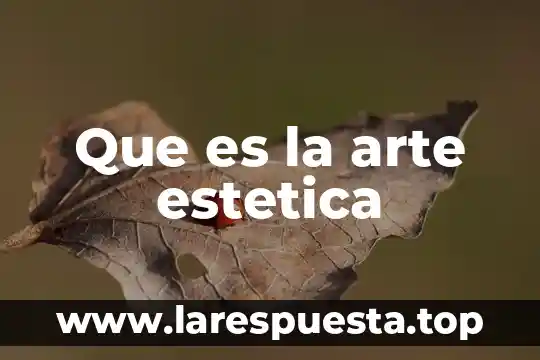 Que es la estetica segun la etica 3 Que es la arte estetica