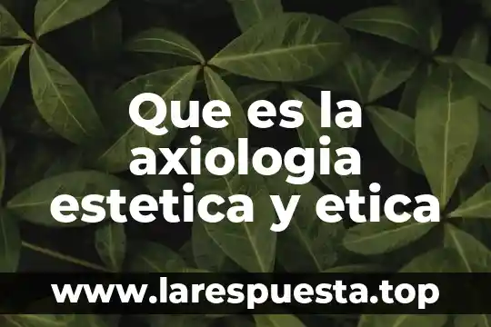 Que es la estetica segun la etica 7 Que es la axiologia estetica y etica