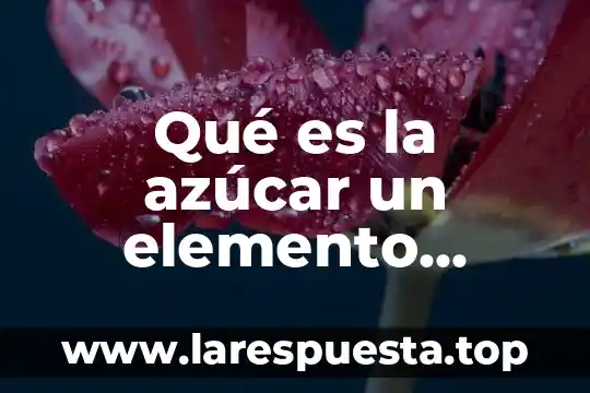 Que es un quimico y un compuesto 3 Qué es la azúcar un elemento mezcla o compuesto