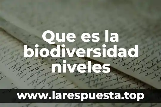 Que es una niveles 5 Que es la biodiversidad niveles