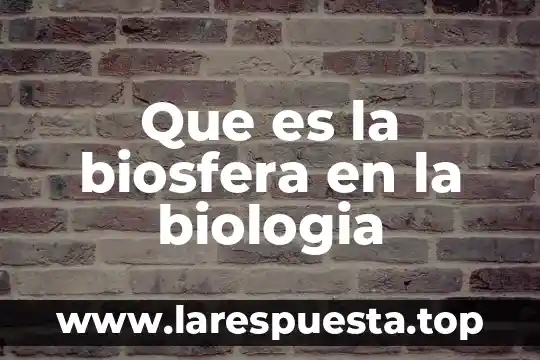 Que es la biosfera y cuales son sus caracteristicas 5 Que es la biosfera en la biologia