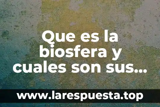 Que es la biosfera en la biologia 7 Que es la biosfera y cuales son sus caracteristicas