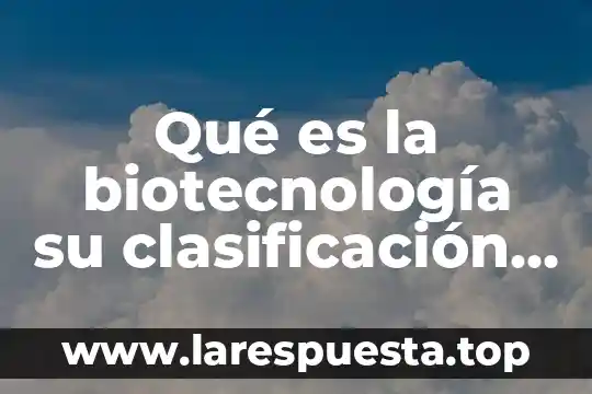 Que es el tiempo de ejecución 6 Qué es la biotecnología su clasificación y sus aplicaciones