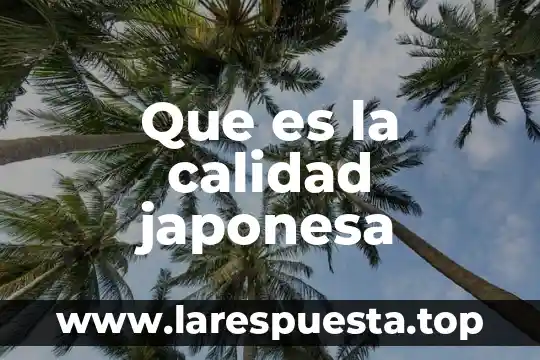 Qué es un fundamento en calidad 8 Que es la calidad japonesa