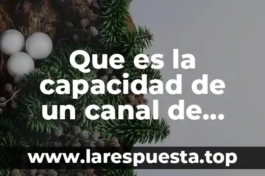 Que es la capacidad de un canal de comunicacion