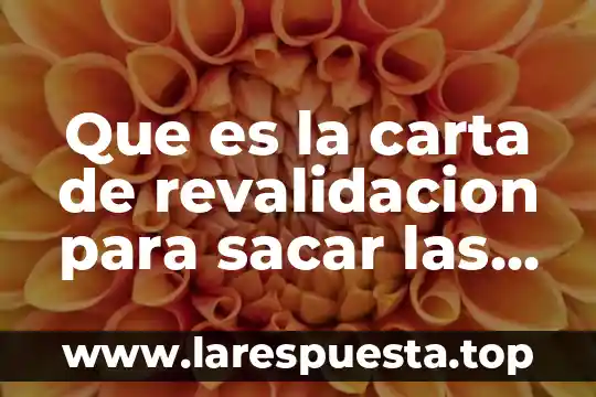 Que es la carta de revalidacion para sacar las placas