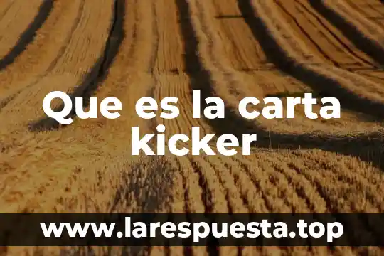 Que es la carta kicker