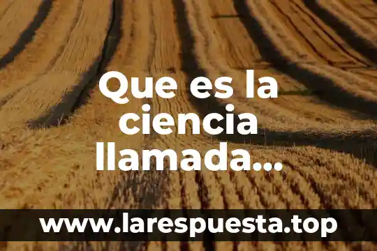 Que es la ciencia llamada quimica