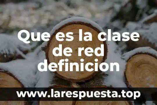 Que es la clase de red definicion
