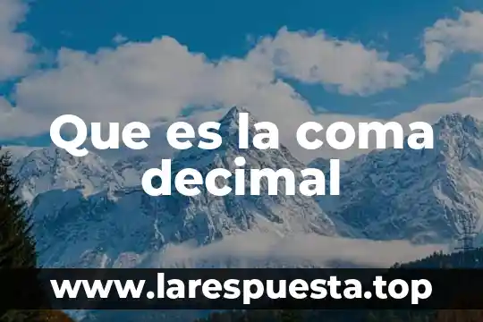 Qué es un resultado con punto decimal 4 Que es la coma decimal