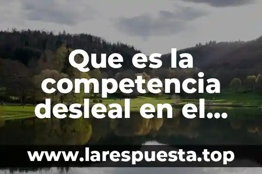 Que es la competencia administrativa generica 5 Que es la competencia desleal en el comercio