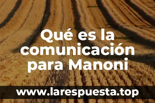 Qué es la comunicación para Manoni