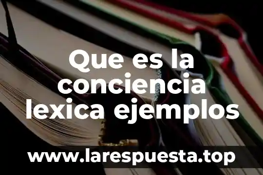 Que es la conciencia lexica ejemplos