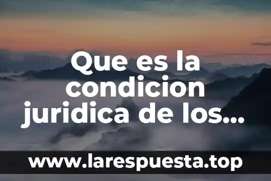 Que es la condicion juridica de los extranjeros en mexico