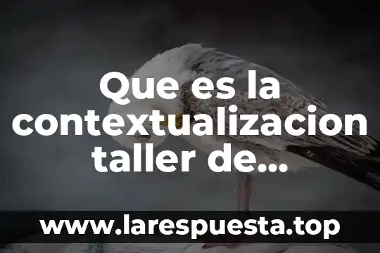 Que es nivel educativo tipo de servicio asignatura o taller 5 Que es la contextualizacion taller de investigacion