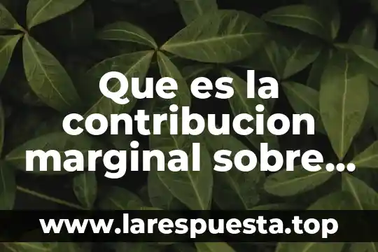Que es el metodo marginal o variable 3 Que es la contribucion marginal sobre ventas