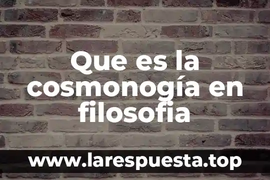 Qué es filosofía de la educación 7 Que es la cosmonogía en filosofia