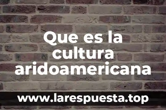 Que es la cultura aridoamericana