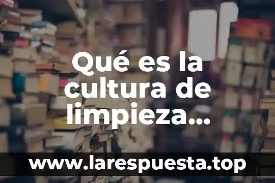 Que es limpieza articular 4 Qué es la cultura de limpieza México