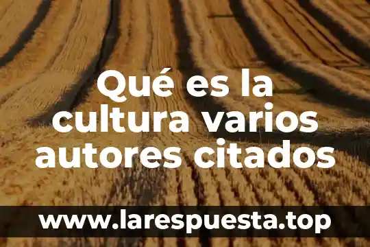 Qué es la cultura varios autores citados
