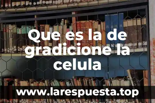 Que es la de gradicione la celula